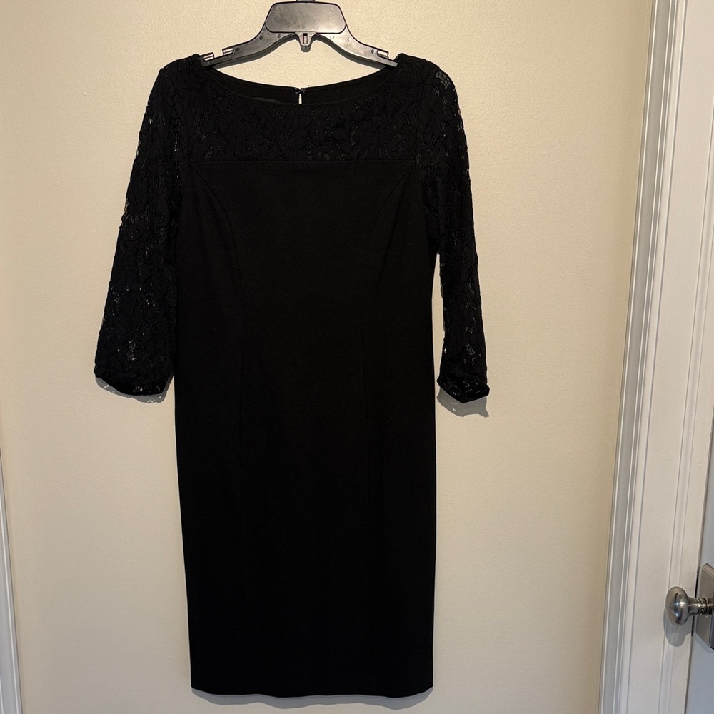 Talbots Black Lace Long Sleeve Dress